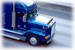 Tractor trailer on the highway